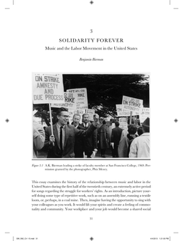 SOLIDARITY FOREVER Music and the Labor Movement in the United States