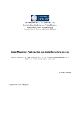 Social Movement Participation and Social Protests in Georgia