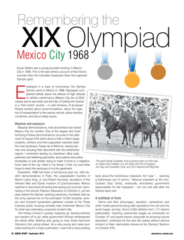 Remembering the XIX Olympiad Mexico City 1968