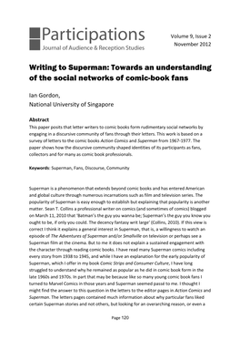 Writing to Superman: Towards an Understanding of the Social Networks of Comic-Book Fans