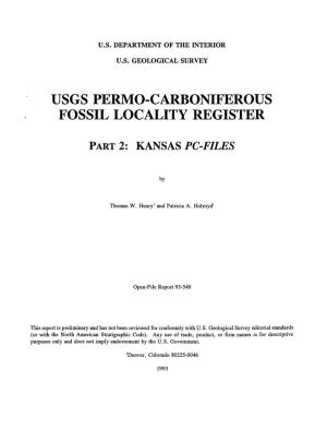 Usgs Permo-Carboniferous Fossil Locality Register