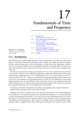 Chapter 17: Fundamentals of Time and Frequency