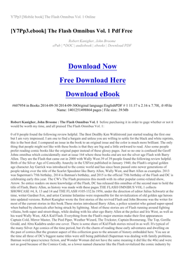 Y7pp3 [Mobile Book] the Flash Omnibus Vol. 1 Online