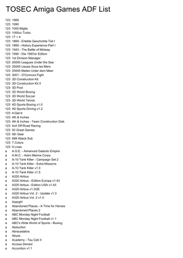 Amiga Games List