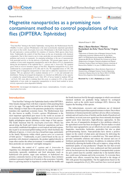 Magnetite Nanoparticles As a Promising Non Contaminant Method to Control Populations of Fruit Flies (DIPTERA:Tephritidae )