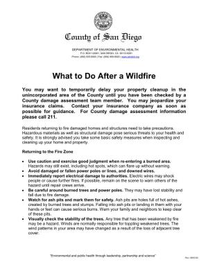 What to Do After a Wildfire
