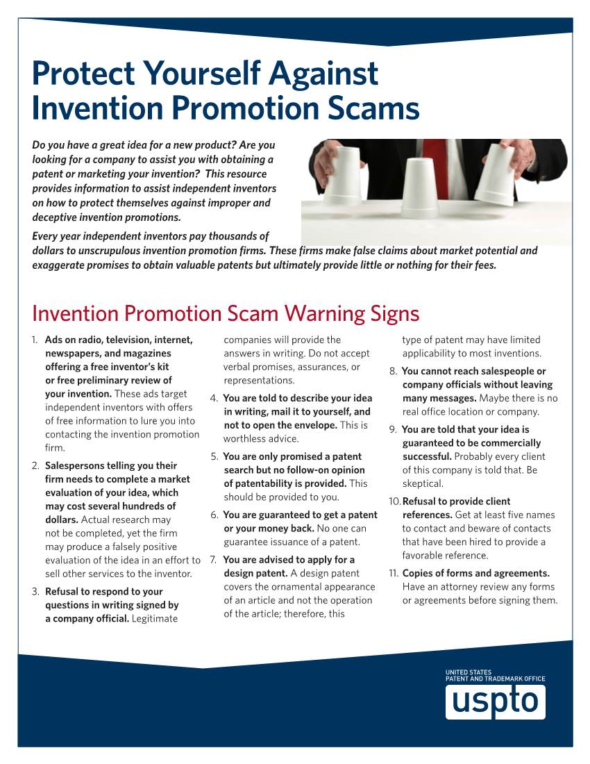 Protect Yourself Against Invention Promotion Scams