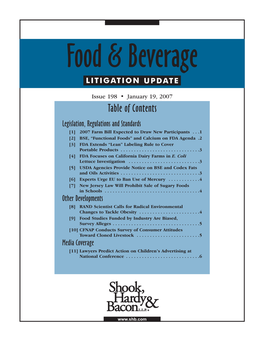 Food & Beverage Litigation Update