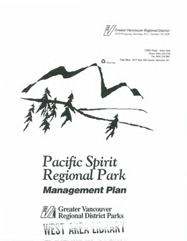 Pacific Spirit Regional Park Management Plan (1991)