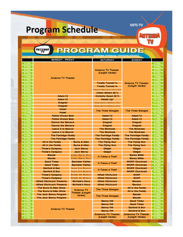 Program Scheduleschedule