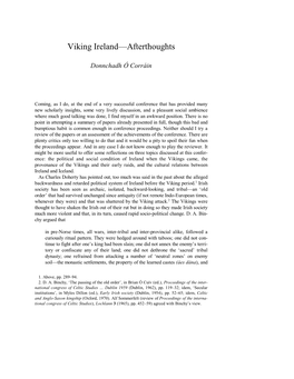 Viking Ireland: Afterthoughts