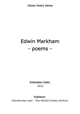 Edwin Markham - Poems