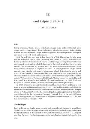 38 Saul Kripke (1940– )