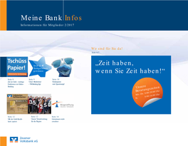 Meine Bank Infos Informationen Für Mitglieder 2/2017