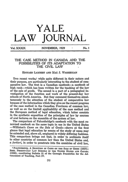 The Case Method in Canada and the Possibilities of Its Adaptation to the Civil Law