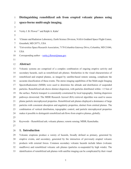 Distinguishing Remobilized Ash from Erupted Volcanic Plumes Using