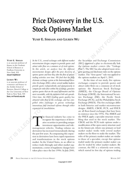 Price Discovery in the U.S. Stock Options Market