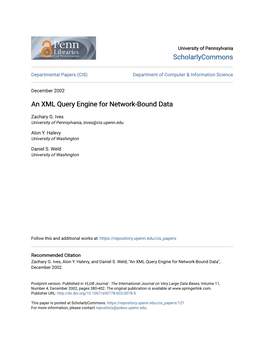 An XML Query Engine for Network-Bound Data