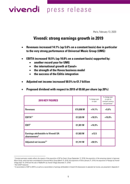 Strong Earnings Growth in 2019