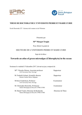 Towards an Atlas of Green Microalgae (Chlorophyta) in the Ocean