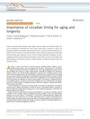 Importance of Circadian Timing for Aging and Longevity
