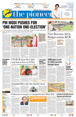 Pm Modi Pushes for 'One-Nation One-Election'