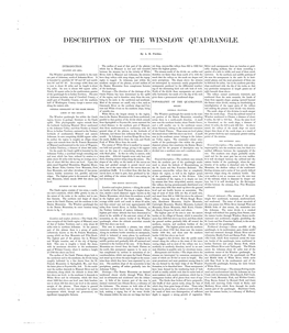 Description of the Winslow Quadrangle