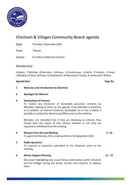 (Public Pack)Agenda Document for Chesham & Villages Community