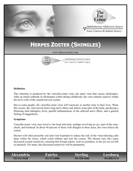 Herpes Zoster (Shingles