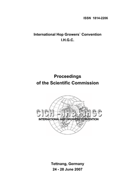 Proceedings of the Scientific Commission