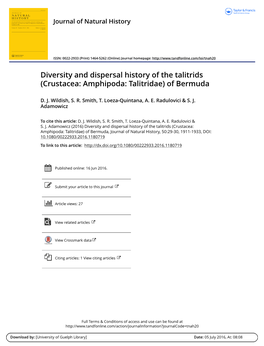 Diversity and Dispersal History of the Talitrids (Crustacea: Amphipoda: Talitridae) of Bermuda