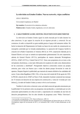 La Televisión En Estados Unidos: Nuevas Networks, Viejos Conflictos