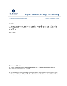 Comparative Analyses of the Attributes of Yahweh and Ra William R