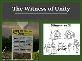 The Witness of Unity