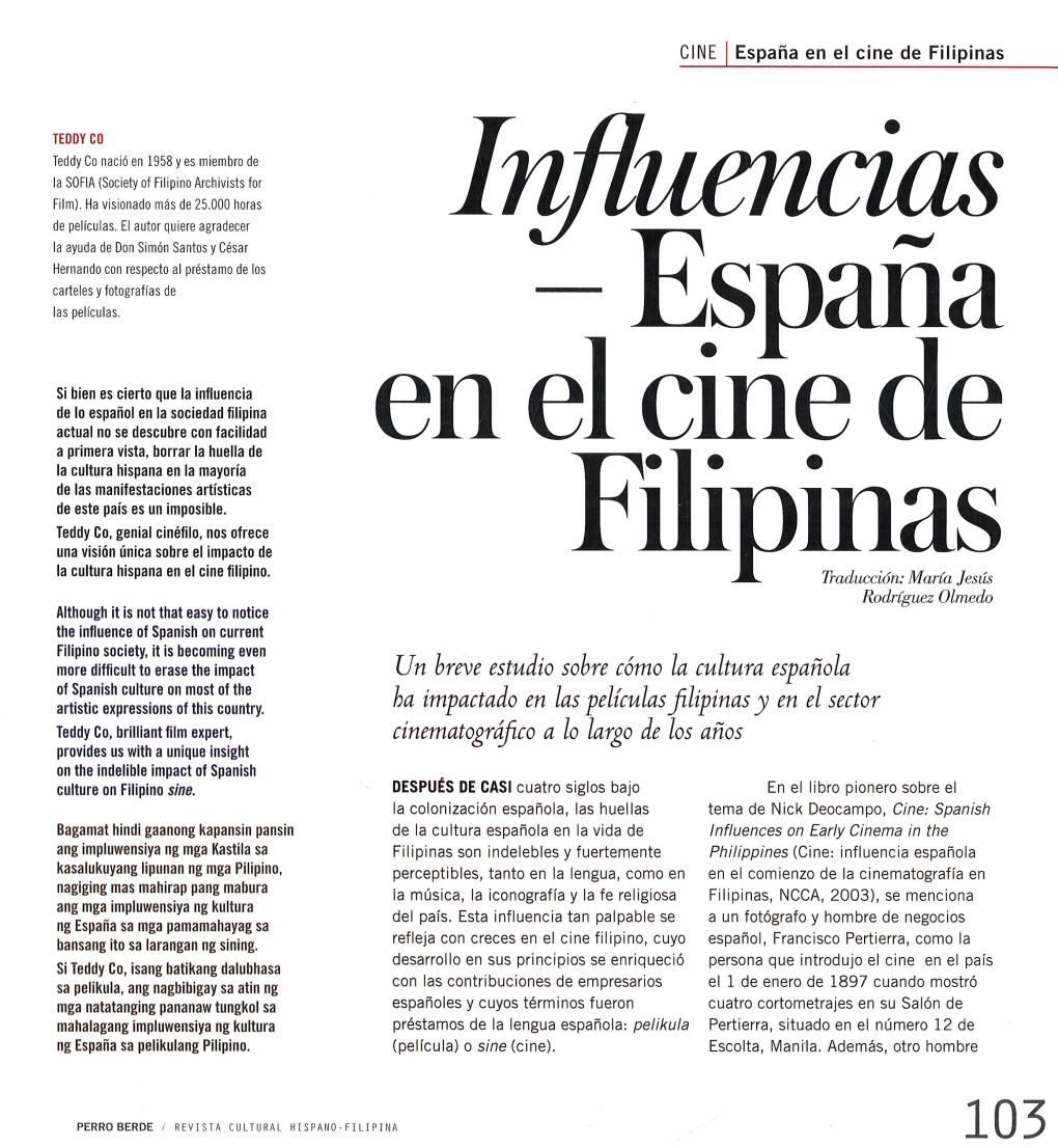 España En El Cine De Filipinas / Teddy Co