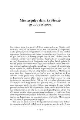 Montesquieu Dans Le Monde En Et