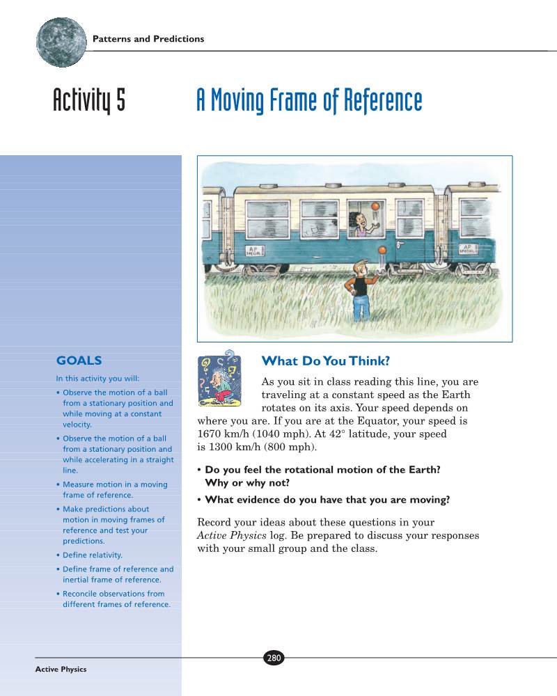 Activity 5 a Moving Frame of Reference