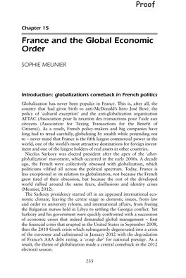France and the Global Economic Order
