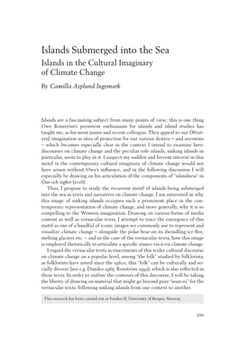 Islands Submerged Into the Sea Islands in the Cultural Imaginary of Climate Change by Camilla Asplund Ingemark