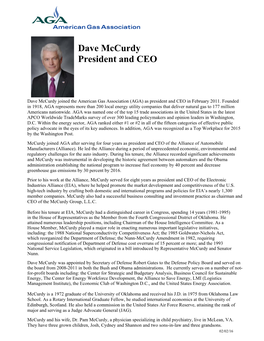 Dave Mccurdy President and CEO