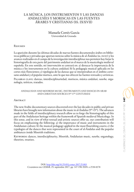 La Música, Los Instrumentos Y Las Danzas Andalusíes Y