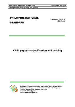 Chilli Peppers- Specification and Grading