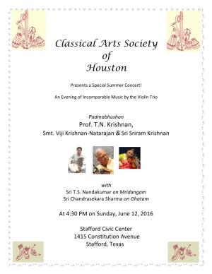Classic Ssical Arts Society of Houston Ty