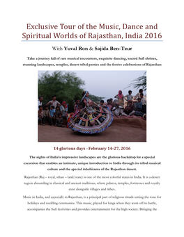 Rajasthan Tour Itinerary V. 5