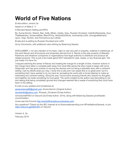 World of Five Nations