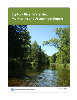 Big Fork River Watershed Monitoring and Assessment Report