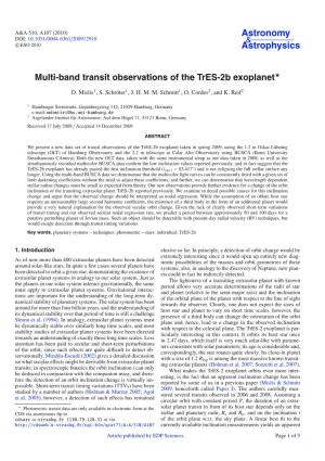 Multi-Band Transit Observations of the Tres-2B Exoplanet*