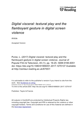 Digital Visceral: Textural Play and the Flamboyant Gesture in Digital Screen Violence