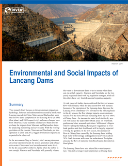 Environmental and Social Impacts of Lancang Dams