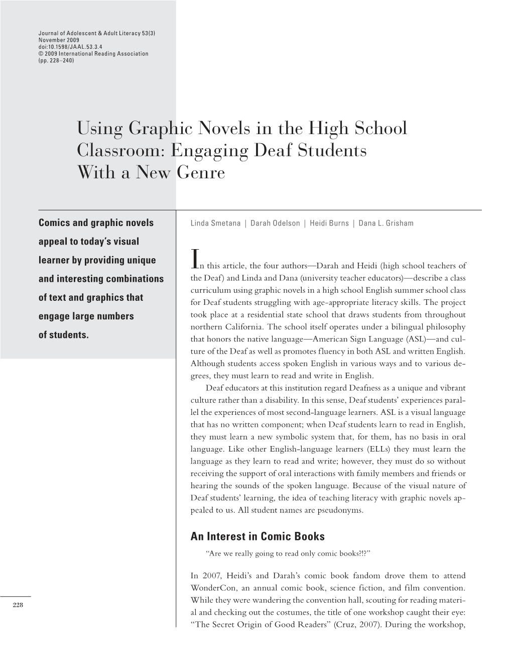Engaging Deaf Students with a New Genre